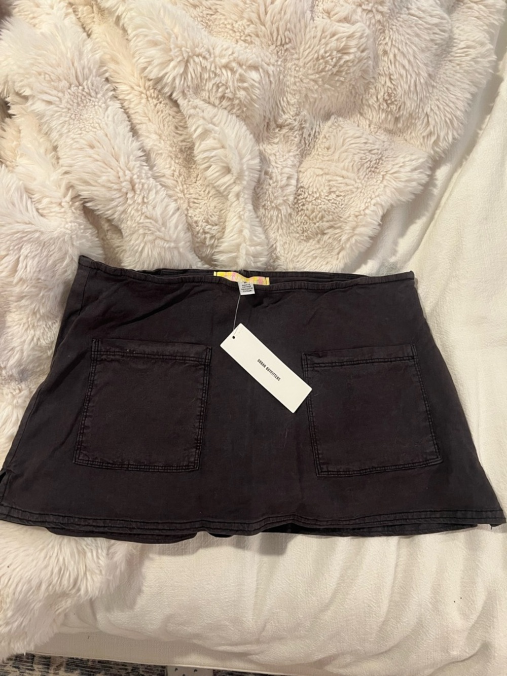 Urban Outfitters Black Mini Skirt with Front Patch Pockets